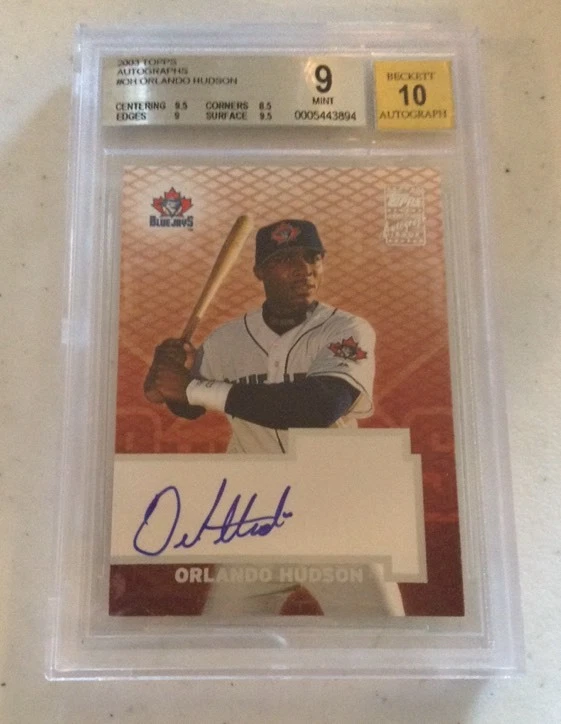 2003 TOPPS ORLANDO HUDSON AUTO Bgs 9 Auto 10
