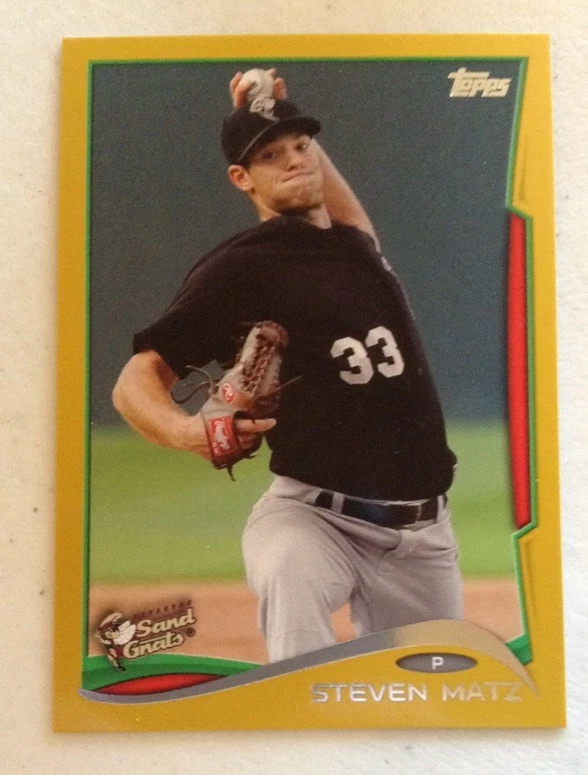 STEVEN MATZ 2014 Topps Pro Debut Gold Parallel #31/50 NY Mets Hot Prospect
