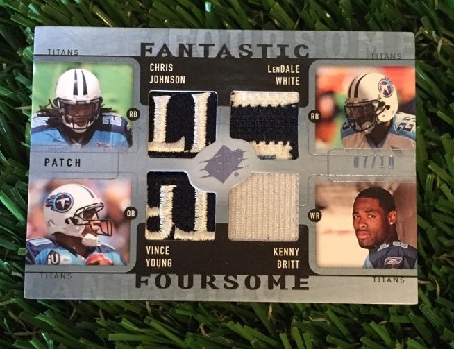 2009 UD SPX FANTASTIC FOURSOME QUAD JERSEY YOUNG/JOHNSON/BRITT/WHITE /10 TITANS COLLECTIBLE MEMORABILIA