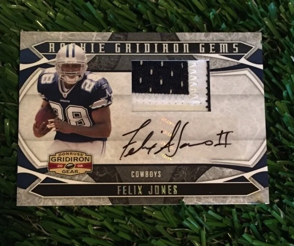 2008 Donruss Gridiron Gems Felix Jones RC 2 CLR Patch Auto #ED /50
