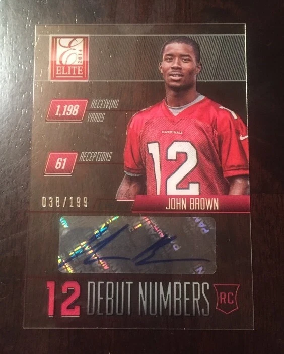 JOHN BROWN 2014 ELITE RC AUTO #ED /199 DEBUT NUMBERS CARDINALS
