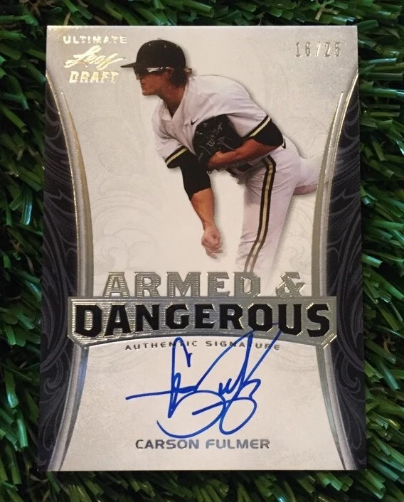 2015 LEAF ULTIMATE DRAFT RC CARSON FULMER ARMED & DANGEROUS AUTO #D /25 COLLECTIBLE MEMORABILIA