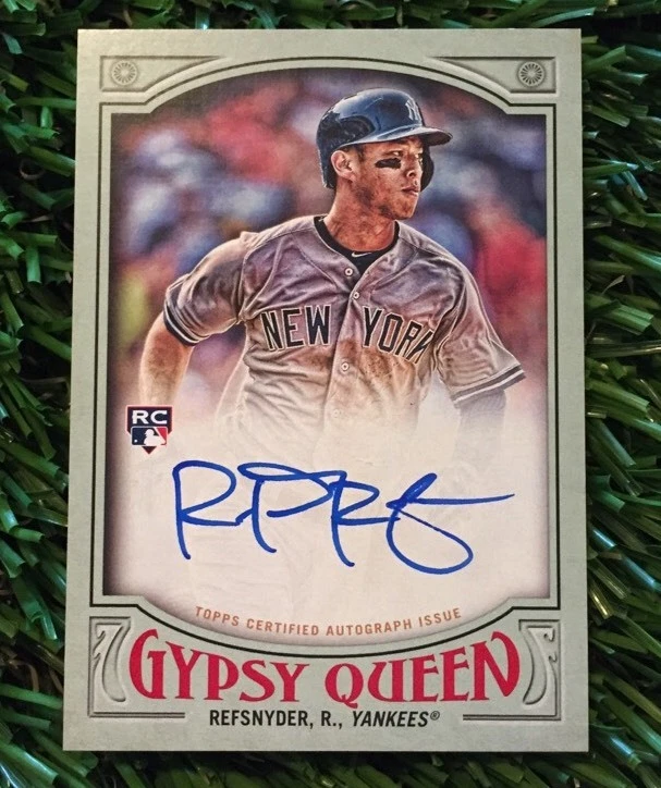 2016 TOPPS GYPSY QUEEN ROB REFSNYDER GREEN AUTO #D /99 NEW YORK YANKEES
