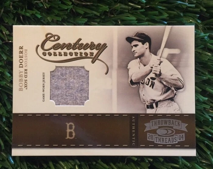BOBBY DOERR 2004 DONRUSS THROWBACK THREADS BASEBALL JERSEY CARD #D /250
