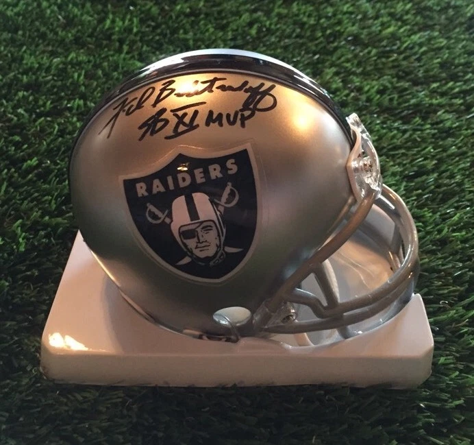 FRED BILETNIKOFF AUTOGRAPH OAKLAND RAIDERS MINI HELMET SB Xl MVP GTSM STICKER

