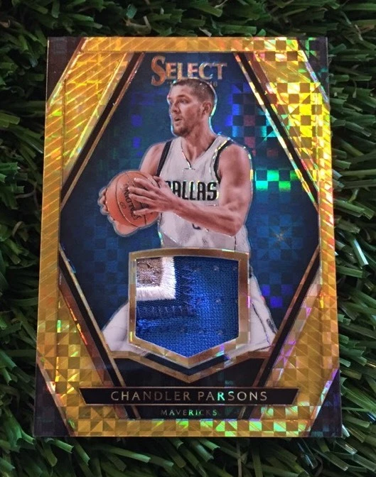 2015-16 Select Gold Prizm CHANDLER PARSONS 3 CLR Patch Relic MAVS #D /10 SSP
