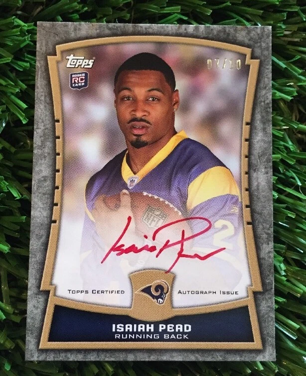 2012 Topps Rookie Premiere ISAIAH PEAD RC On Card AUTO #ED /10 SSP RAMS
