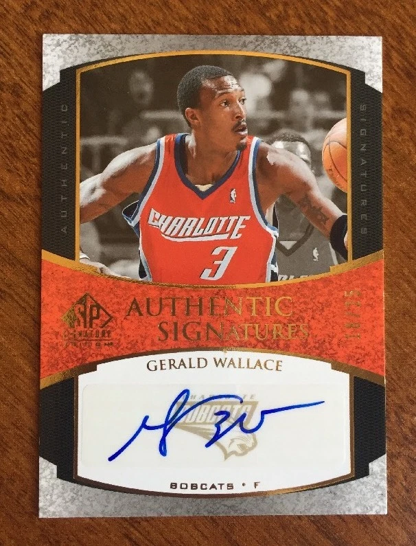 2005-06 UD Authentic Signatures GERALD WALLACE Autograph #ED /25 SSP BOBCATS
