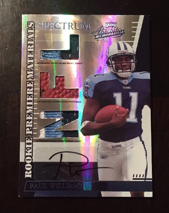 2007 Absolute PAUL WILLIAMS TOOLS OF THE TRADE 3 CLR Patch AUTO RC #D /50 TITANS

