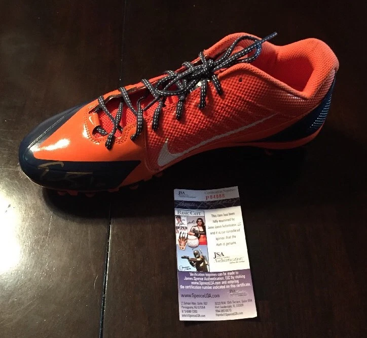 EMMANUEL SANDERS Signed NIKE ALPA PRO Football Cleat Shoe JSA/COA P84888 BRONCOS
