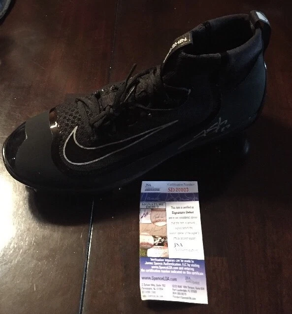 TREVOR STORY Signed BLACK NIKE AIR HUARACHE BASEBALL CLEAT JSA/COA SD20003
