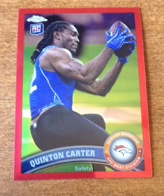 2011 (BRONCOS) Topps Chrome RED Refractors 19/25 Ssp #151 Quinton Carter
