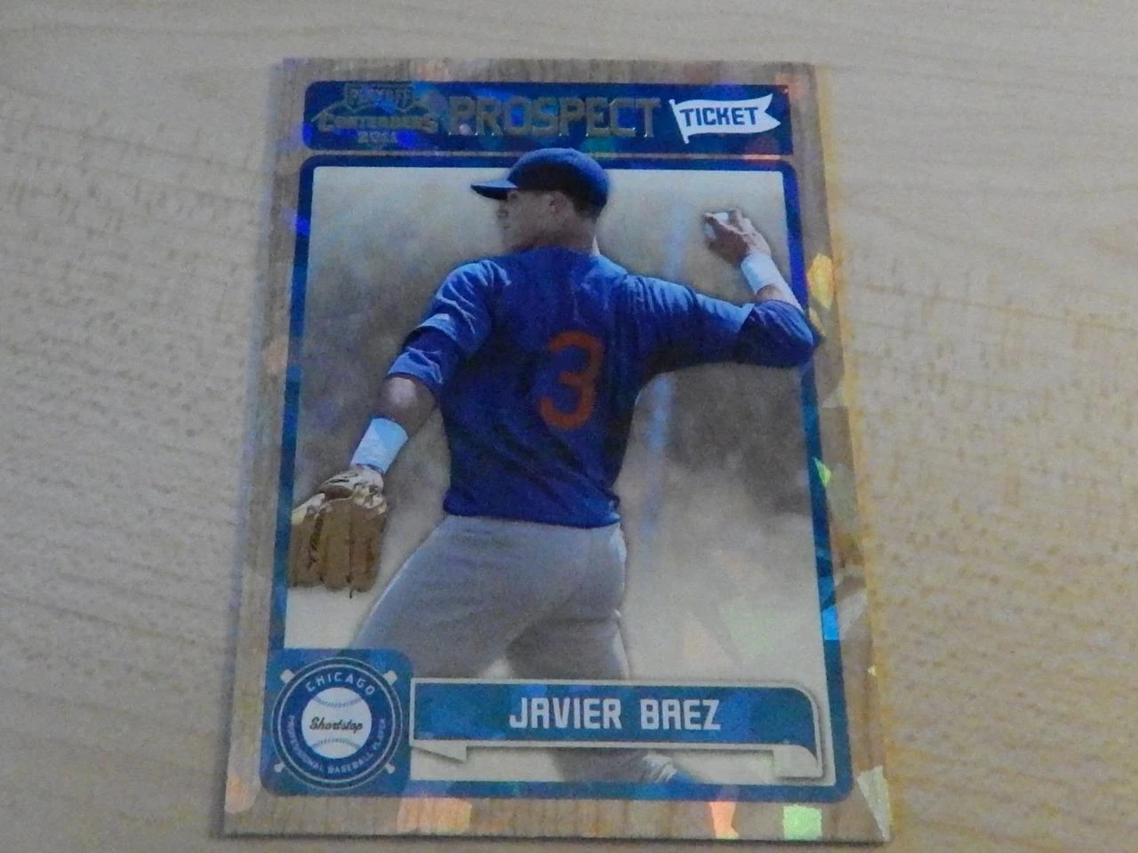 2011 PLAYOFF CONTENDERS JAVIER BAEZ PROSPECT TICKET CRACKED ICE #ED /299 CUBS
