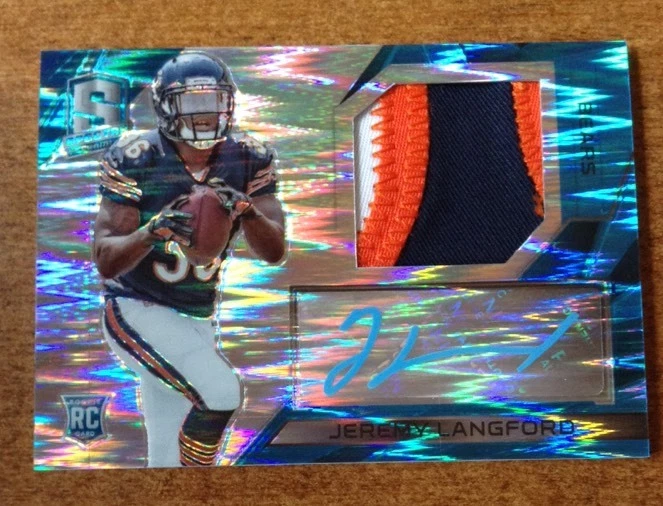2015 Panini Spectra Jeremy Langford 3 Color Auto/Patch #6/50
