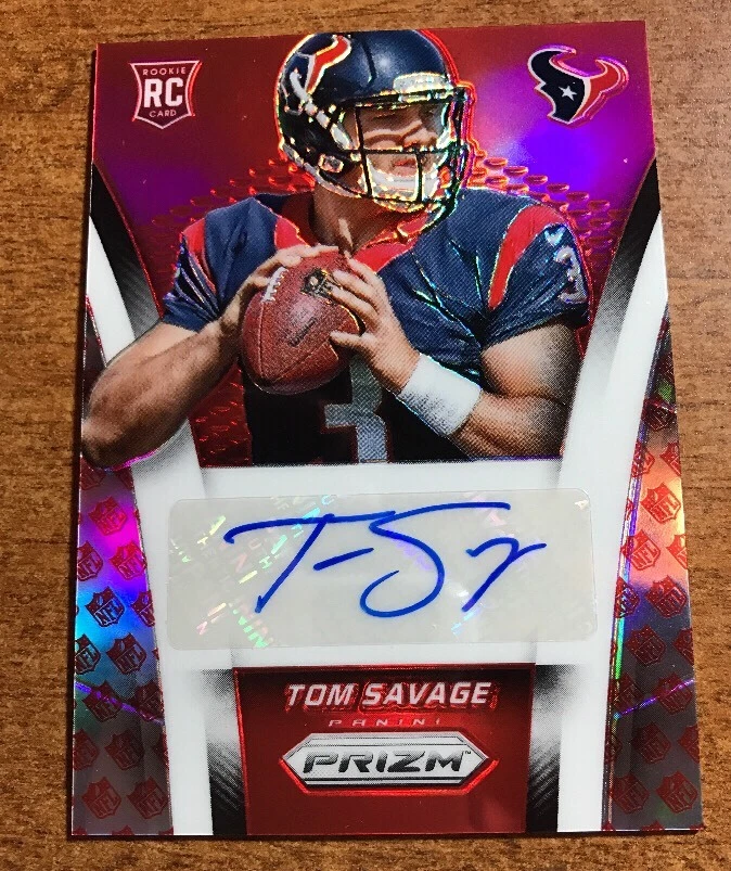 2014 Panini Prizm Tom Savage NFL Logo Rookie Auto Card /50 SSP L@@K
