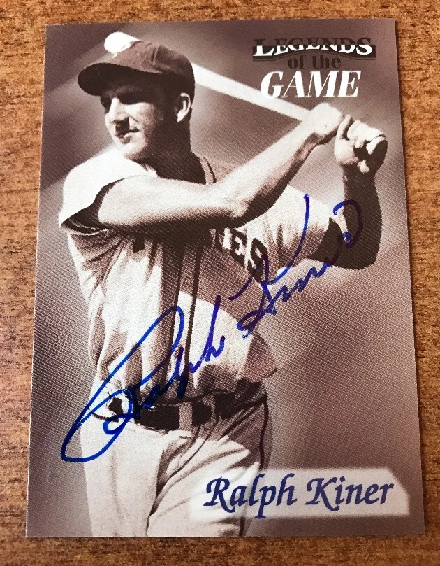 1998 Fleer Legends Of The Game SIGNED Ralph Kiner AUTOGRAPHED JSA COA
