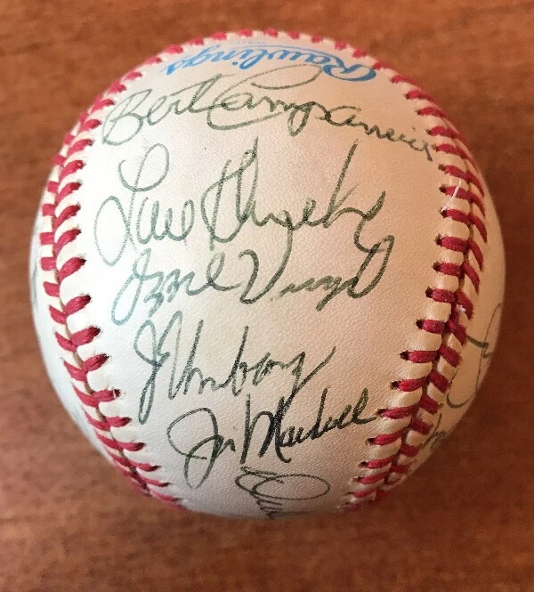 1984-90 TEAM SIGNED BASEBALL HOFers & STARS JSA LOA FINGERS ECKERSLEY DROPO
