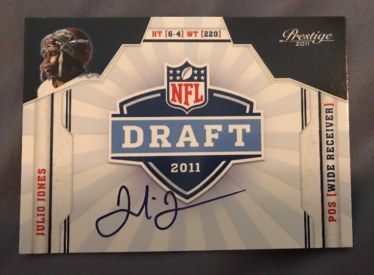 2011 Prestige #19 Julio Jones Autograph NFL Draft Logo SP RC Alabama Falcons
