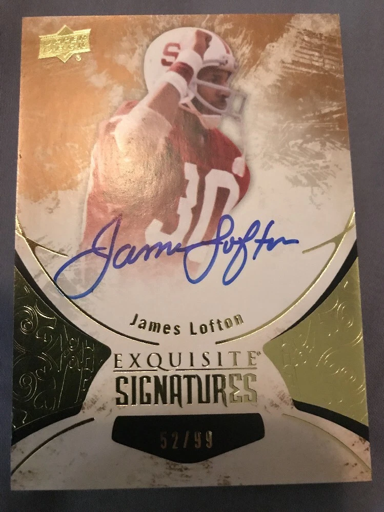 2014 UD Exquisite Signatures James Lofton Auto SP 52/99 Packers HOF
