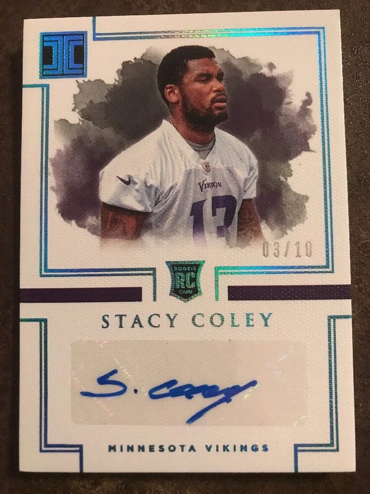 2017 Panini Impeccable Autograph Auto #161 Stacy Coley 3/10 Ssp Rookie RC
