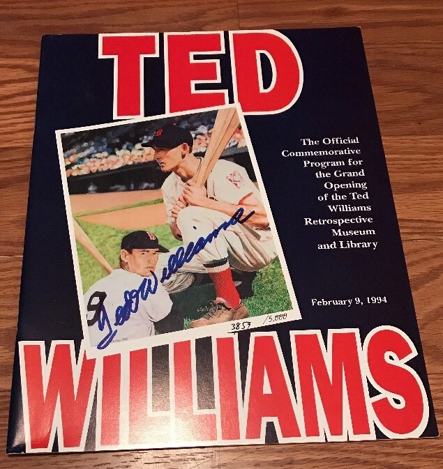 Red Sox- Ted Williams Signed 2/9/94-Ted Williams Museum SIGNED PROGRAM JSA LOA
