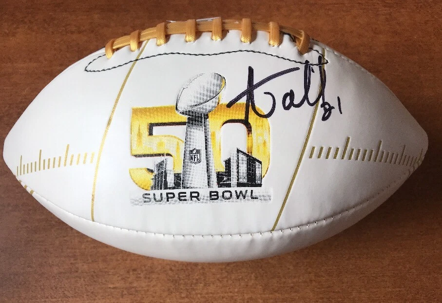 Aqib Talib Signed Broncos SB 50 Logo Football JSA COA
