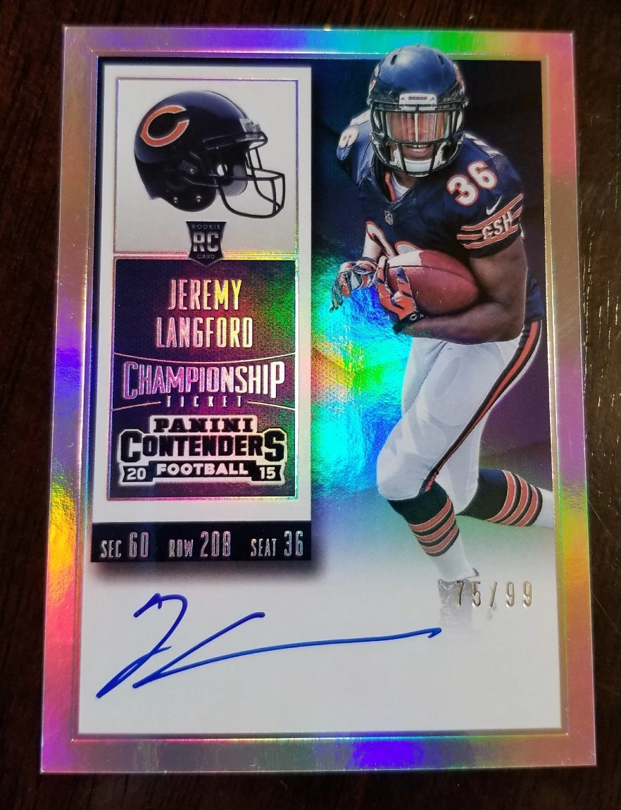 JEREMY LANGFORD 2015 PANINI CONTENDERS CHAMPIONSHIP TICKET RC AUTO #ED /99 BEARS
