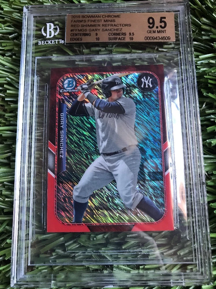 2015 BOWMAN CHROME FARMS FINEST MINI RED SHIMMER GARY SANCHEZ 5/5 BGS 9.5
