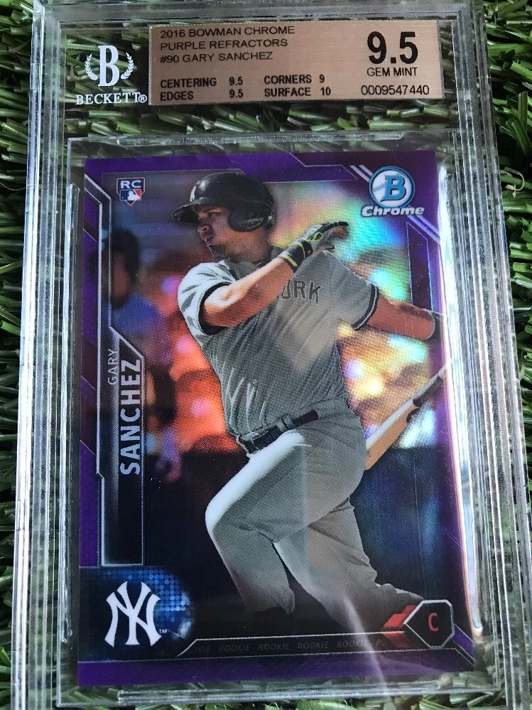 2016 Bowman Chrome GARY SANCHEZ #250 RC Purple Ref BGS 9.5 New York Yankees
