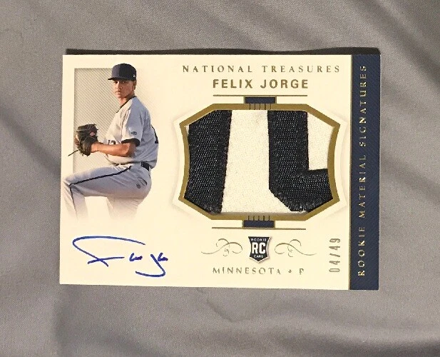2018 Felix Jorge National Treasures Auto Jersey PATCH #4/49 SICK PATCH RC
