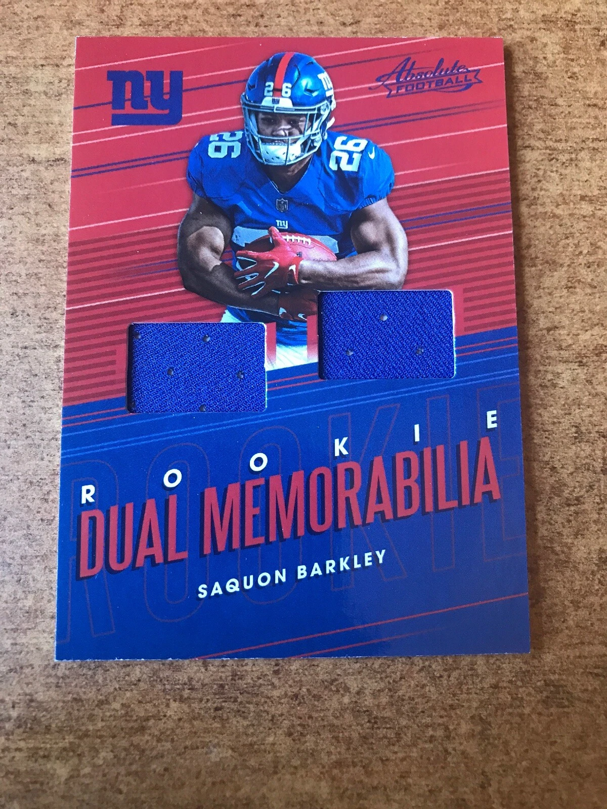 2018 Absolute Football Saquon Barkley Giants Rookie Dual Memorabilia
