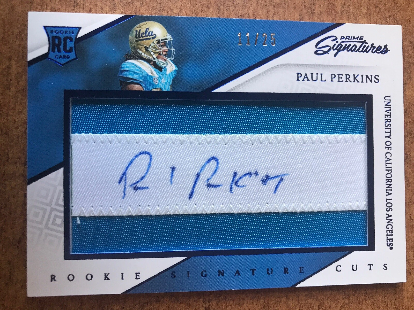 2016 Prime Signatures Paul Perkins RC Cut Auto 11/25 New York Giants
