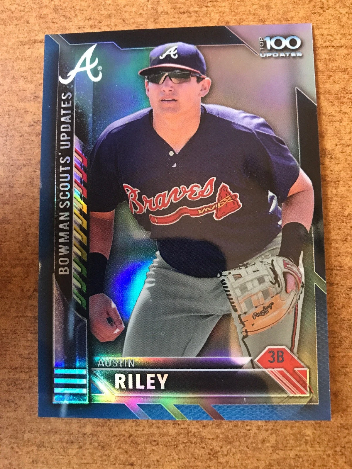 2016 BOWMAN AUSTIN RILEY SCOUTS' TOP 100 BLUE REFRACTOR RC 69/150
