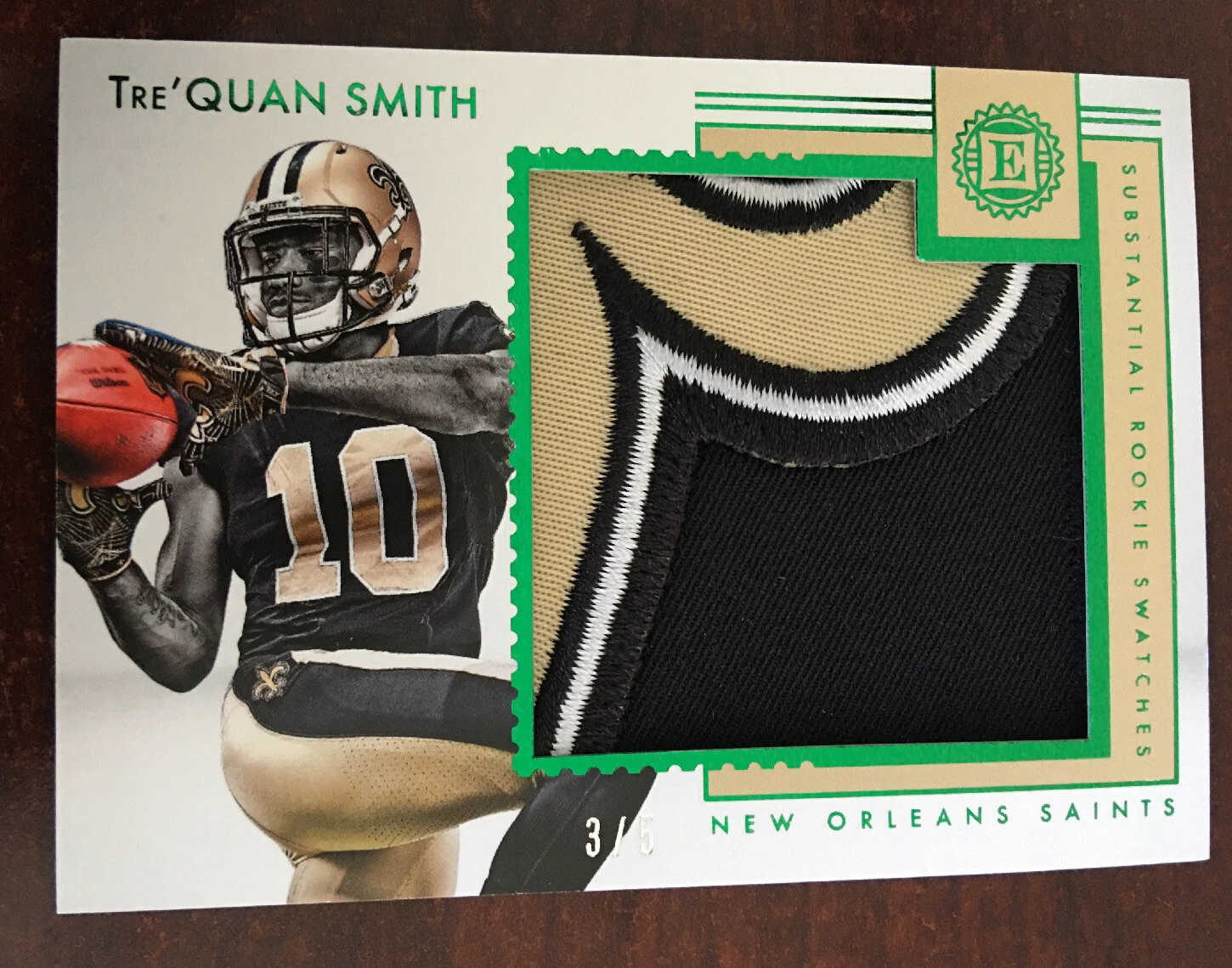 2018 Panini Encased Substantial Swatches RC SAINTS LOGO PATCH Tre'Quan Smith 3/5

