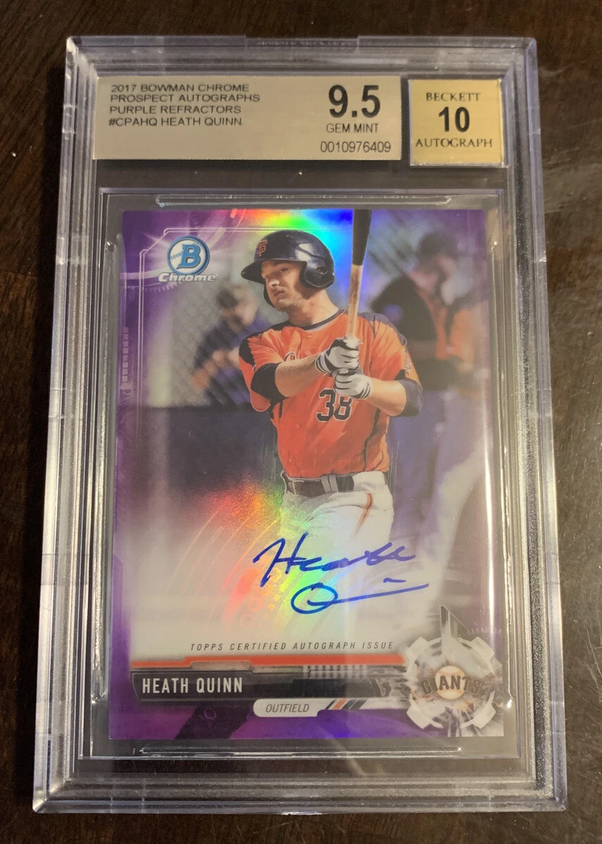 2017 Bowman Chrome Purple Refractor Heath Quinn Auto #ED /250 BGS 9.5/10
