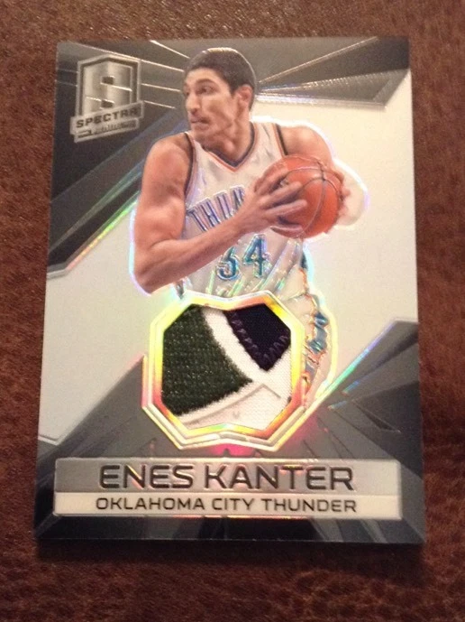 2014-15 Panini Spectra Rookie ENES KANTER 3 Clr Jersey Patch Black Prizm RC 1/1
