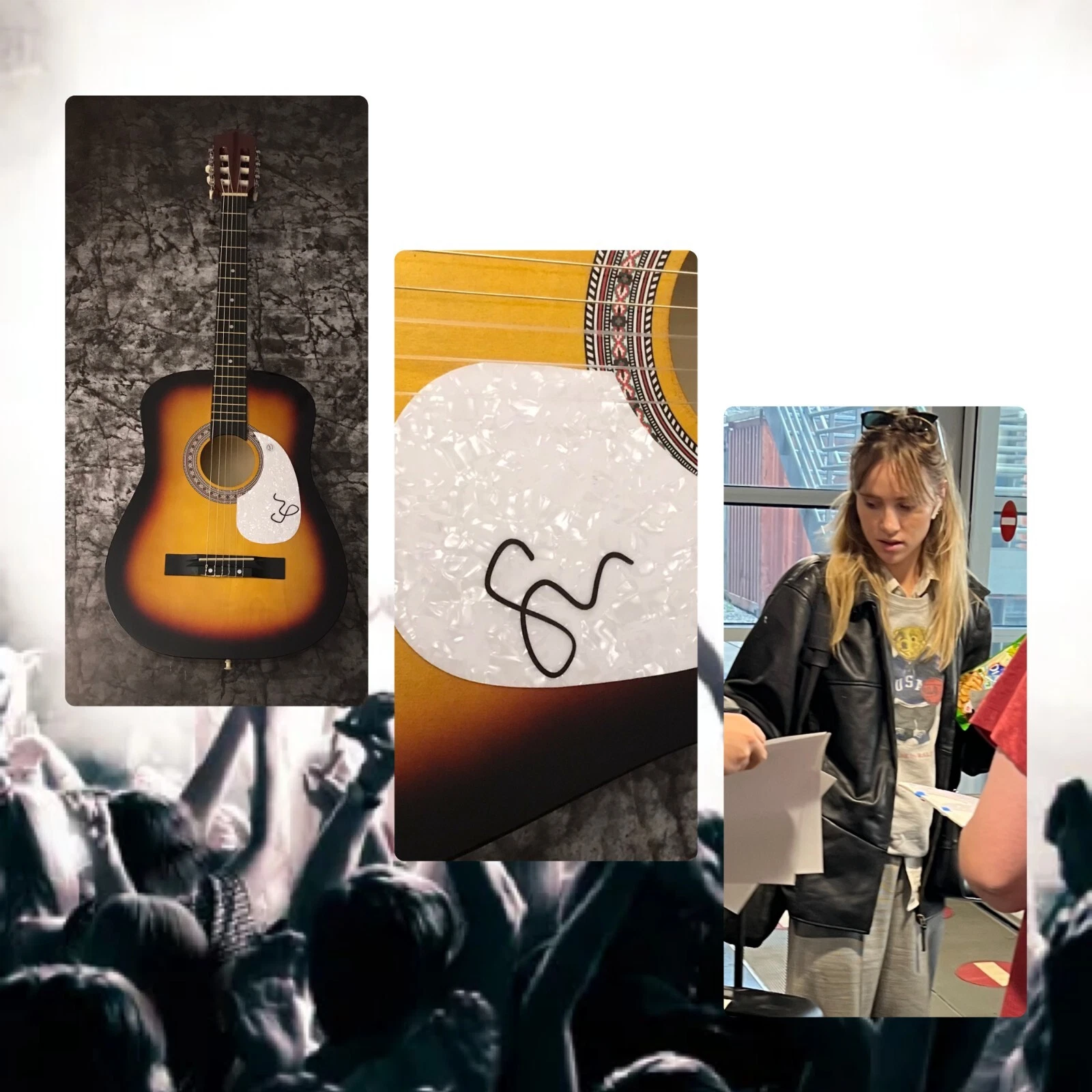 GFA Good Looking Star * SUKI WATERHOUSE * Signed Acoustic Guitar PROOF S3 COA
