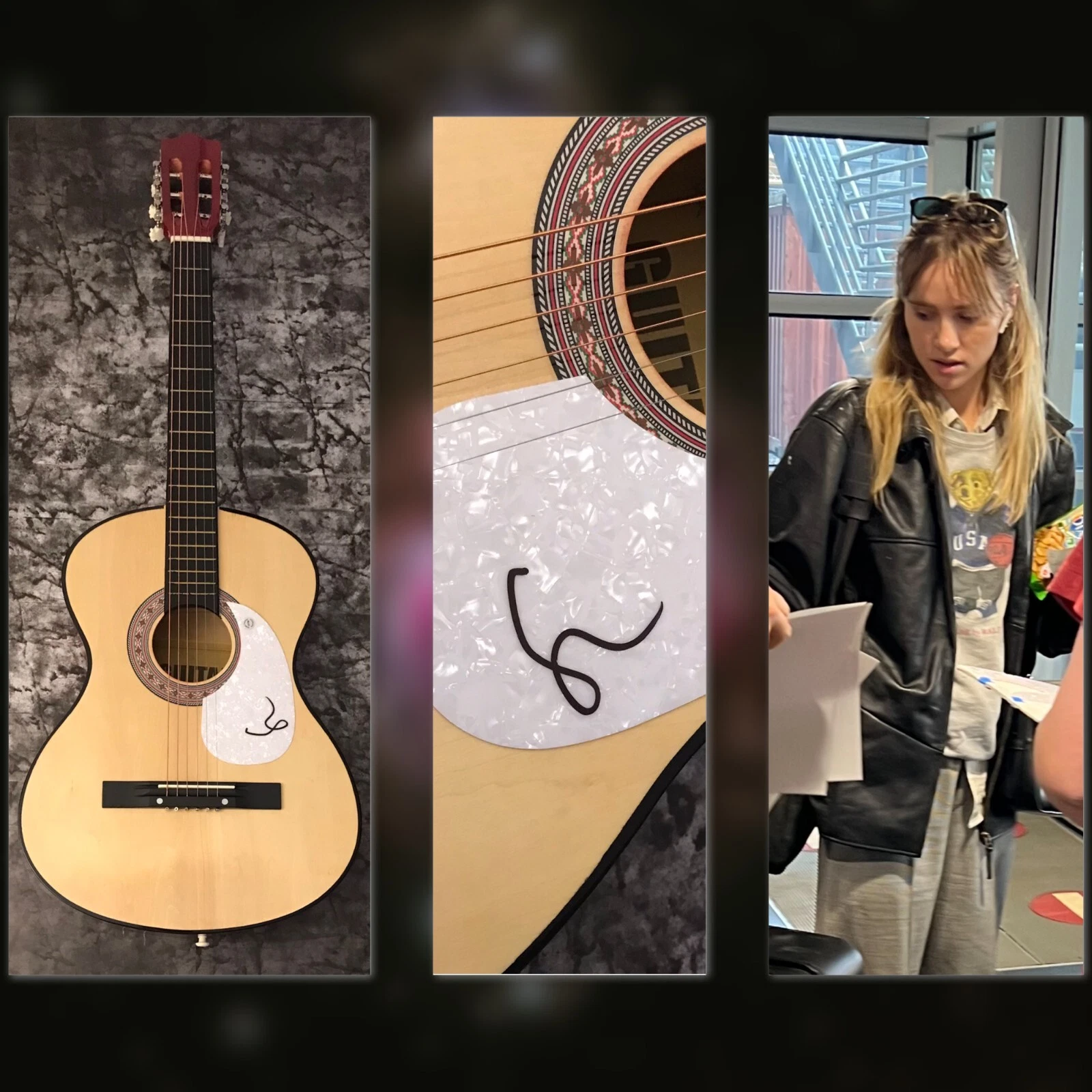 GFA Good Looking Star * SUKI WATERHOUSE * Signed Acoustic Guitar PROOF S4 COA
