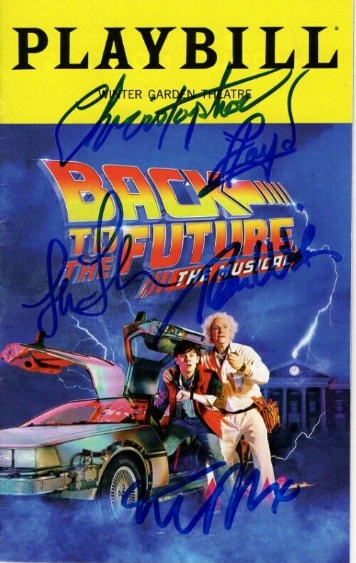 Back to the Future Cast Signed Broadway Playbill Fox, Lloyd, Autograph Beckett
