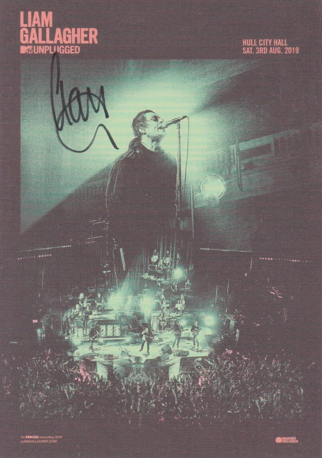 LIAM GALLAGHER SIGNED MTV UNPLUGGED ART CARD AUTOGRAPH AUTO A
