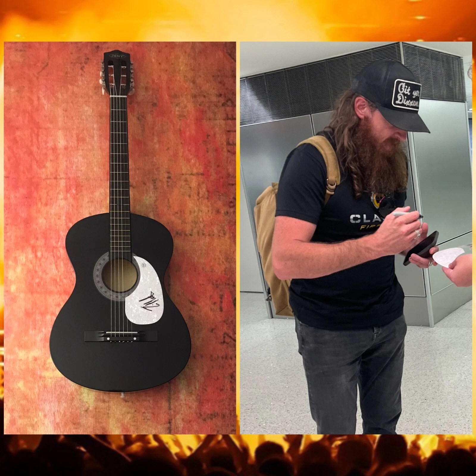 GFA American Thread * TIM MONTANA * Signed Acoustic Guitar PROOF T2 COA
