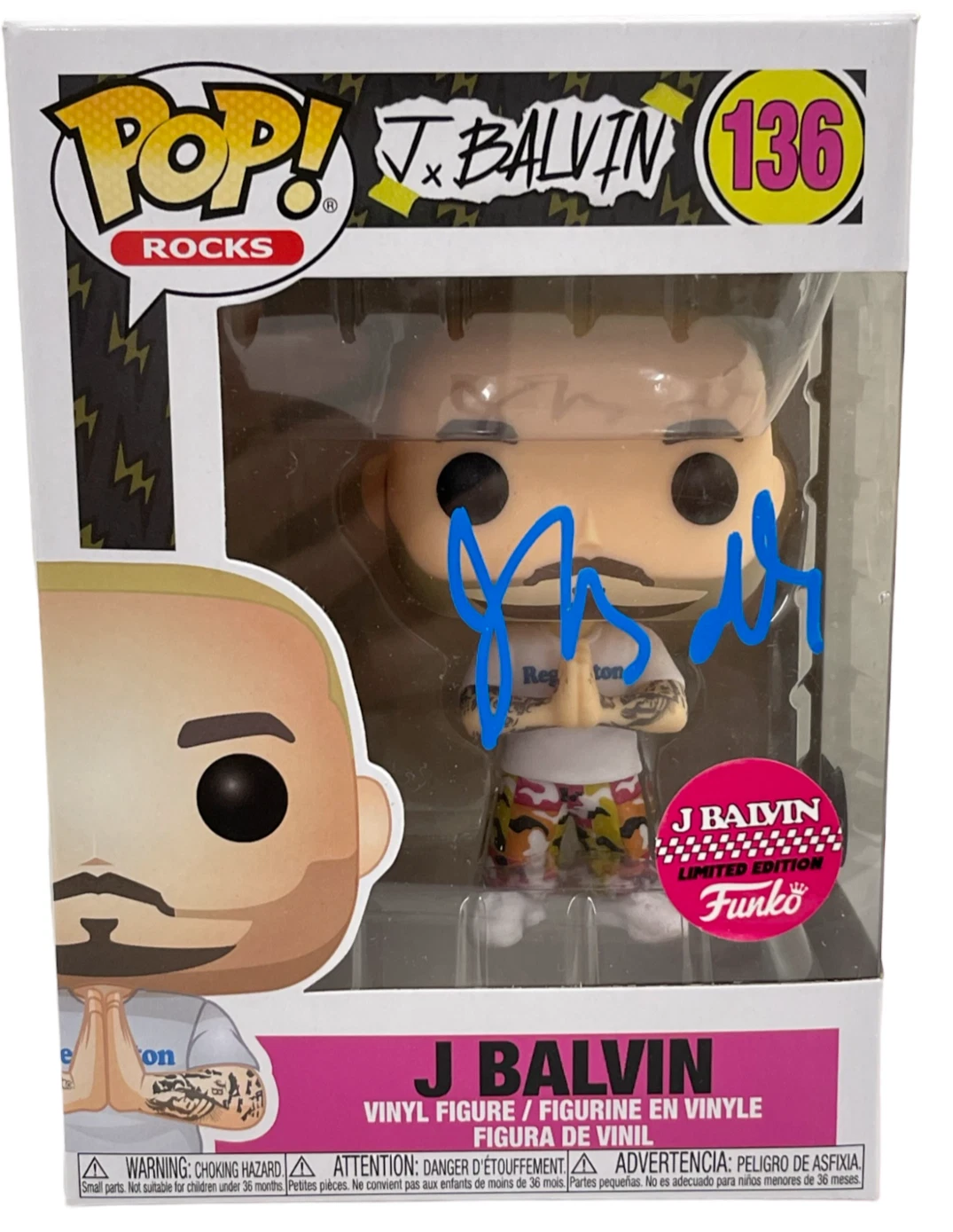 J Balvin Signed Funko Figure 136 Authentic Autograph Beckett
