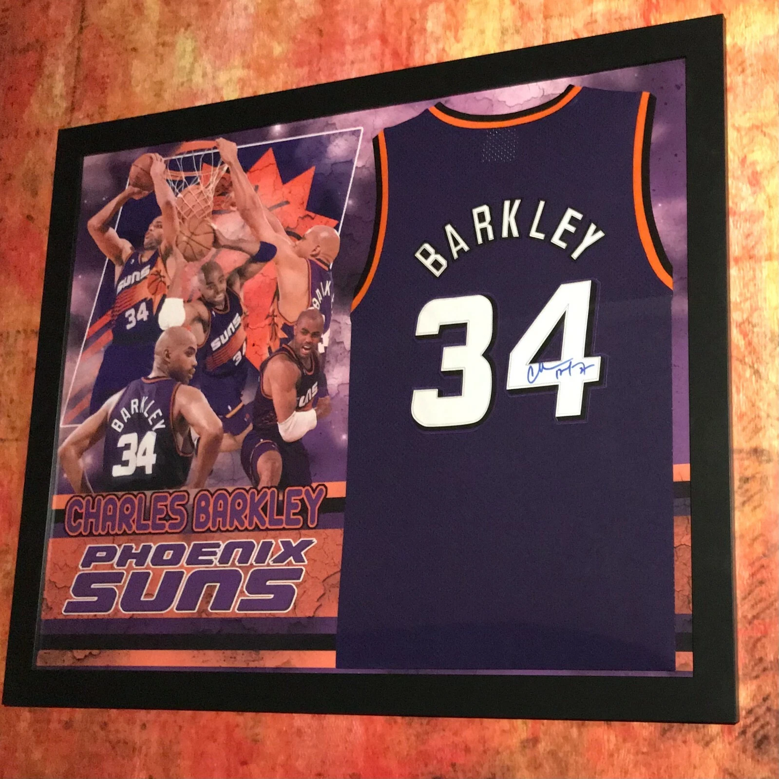 New ListingGFA Phoenix Suns Legend * CHARLES BARKLEY * Signed Custom Framed Jersey COA
