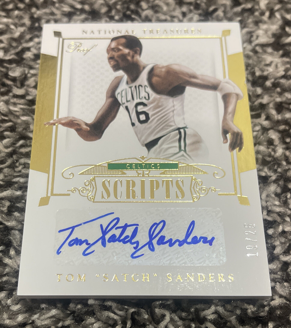 2014-15 TOM SATCH SANDERS PANINI NATIONAL TREASURES SCRIPTS PROOF AUTO SSP 19/25
