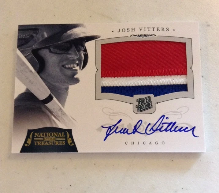 JOSH VITTERS 2012 NATIONAL TREASURES RR AUTOGRAPH LOGO PATCH RC 24/25 Sick
