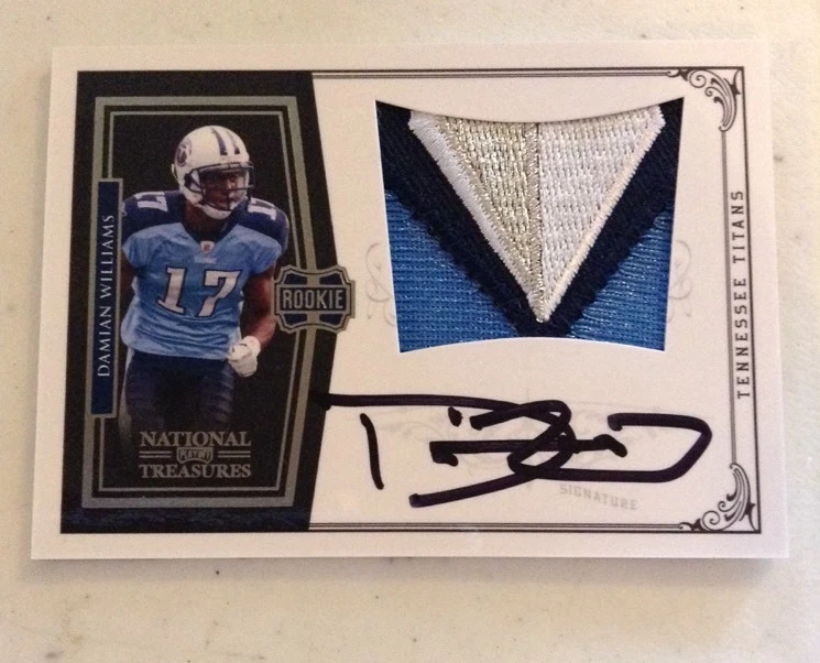2010 National Treasures #308 Damian Williams RC Titans Patch Auto RPA 37/99
