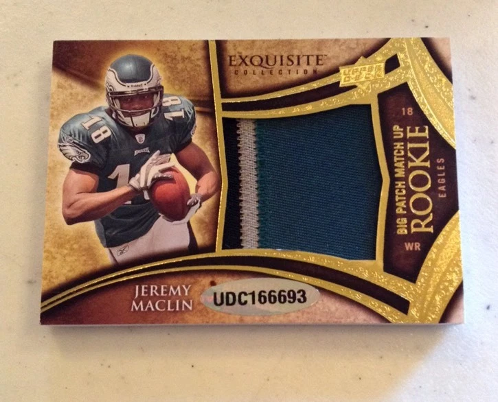 2009 Exquisite Hakeem Nicks Jeremy Maclin DUAL JUMBO GU PATCH AUTO RC 49/50
