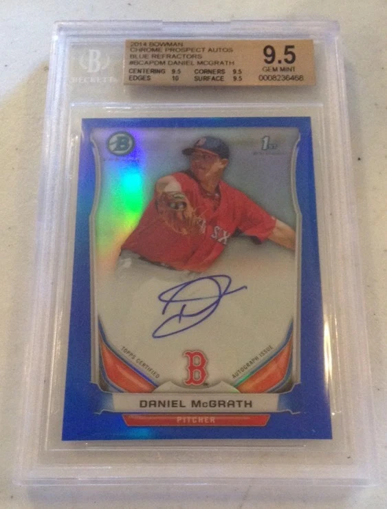 2014 BOWMAN CHROME BLUE REF AUTOGRAPHS #126/150 - DANIEL MCGRATH RC - BGS 9.5/10
