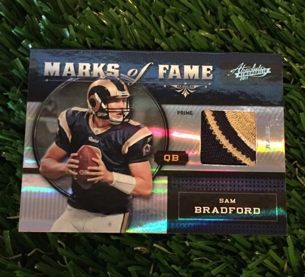 2011 Absolute Marks Of Fame Insert #25 Sam Bradford 3 CLR JERSEY #ED 25/25 SICK
