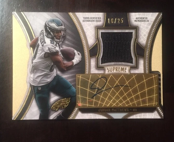 2015 Topps Supreme Jordan Matthews Authentic Auto Patch #ED /25 SP Eagles
